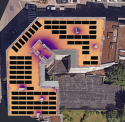 panneaux solaires sur toiture plate